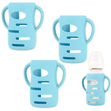 Frezonika 3 Pack Silicone Sleeves Compatible With Dr Brown Wide-Neck Glass Baby Bottles 5oz, 9oz, 100% Silicone Handles for Sipp