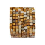 BEADIA Natural Brown Picture Jasper Square Stone Beads 4x4mm 85pcs Cube Loose Semi Gemstone Beads for Jewelry Making Design
