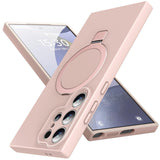 KMAMBAG Mag-Ring for Galaxy S24 Ultra Case, Liquid Silicone [Moisturizing Factor] Exreme Soft Slim Phone Case with Stand [Compat