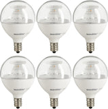 Sunlite G16.5 Light Bulb LED, 5W (40W Equiv.), 350 Lumens, Dimmable, Type G Globe Shape E12 Candelabra Base, Short Bulbs, Vanity