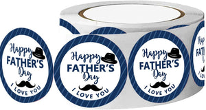 Happy Father's Day Envelope Seals Labels Stickers Party,2 Inch Father's Day Gift Wrap Circle Labels for Party Favor,500 Stickers