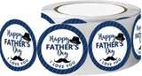 Happy Father's Day Envelope Seals Labels Stickers Party,2 Inch Father's Day Gift Wrap Circle Labels for Party Favor,500 Stickers