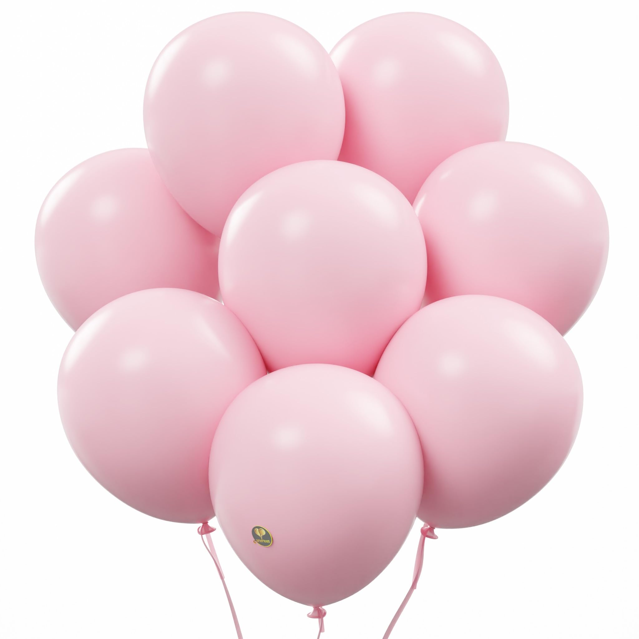 AFTERLOON Biodegradable Balloons Baby Pink 12 Inch 100 Pack, Matte Color Thickened Extra Strong Latex Helium Float, for Baby Sho