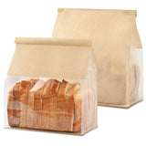 Ohuimrt 50 PCS Paper Bread Bags for Homemade Breads, 8.7 x 4.3 x 11 Inches Kraft Bakery Bags with Tin Tie Tab Lock Sourdough Bre