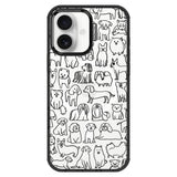 MOSNOVO for iPhone 17 Case | Compatible with Magsafe | Military Grade 10ft Drop Tested | Camera Control | Clear Black with Doodl
