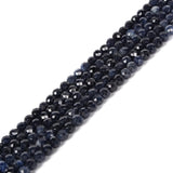 3mm Sapphire Faceted Gemstone Round Loose Beads Strand 15.5-16 DIY Jewelry Making