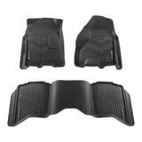 G-PLUS TPE Floor Mats Cargo Liners, Compatibile with Dodge Ram 1500 2500 3500 Quad Cab 2002-2009, 1st & 2nd Row 3PCS, All Weathe