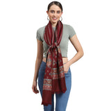 Monte Carlo Womens Cotton Blend Self Design Stole (223Stl4074028, Multicolor, 28)