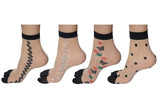 Starvis Ankle/High Ankle Ultra Thin Transparent Net Socks For Women With Thumb(Pack Of 4)