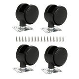 ShineIn Plastic Small Caster Wheels 1.5 inch Swivel Casters Set of 4 with 16 Screws for Appliances Furniture File Cabinet Workbe