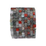 BEADIA Natural Bloodstone Square Stone Beads 4x4mm 85pcs Cube Loose Semi Gemstone Beads for Jewelry Making Design