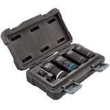 Klein Tools 66050E Metric Socket Set, Impact with 1/2Inch Drive, 12Point Deep Sockets, 5Piece Set, Includes Carrying Case