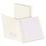 Oxford TwoPocket Folders w/Fasteners, White, Letter Size, 25 per Box (57704)