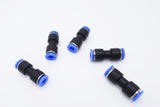 IVLPHA Push to Connect Fitting 6mm Tube OD, Pneumatic Air Water Straight Union Two Way Connector/Coupler (Pack of 5)