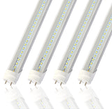 2FT T8 LED Tube Light,12W(30W Equivalent), 1560LM,Led Replacement F20T10 T20T12 Flourescent Tube,5000K, Dual Ended Power, Clear 