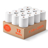 MUNBYN Thermal Paper 3 1/8 x 230ft, 12 Rolls Receipt Paper Work for Star Micronics TSP100 TSP143 Epson 80mm Receipt Printer Squa