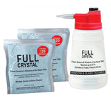 Full Crystal Kit - Bottle, Lid with Hose Attachment, and Two 4 oz. Crystal Powder Exterior Window Cleaner Packets for Glass and 