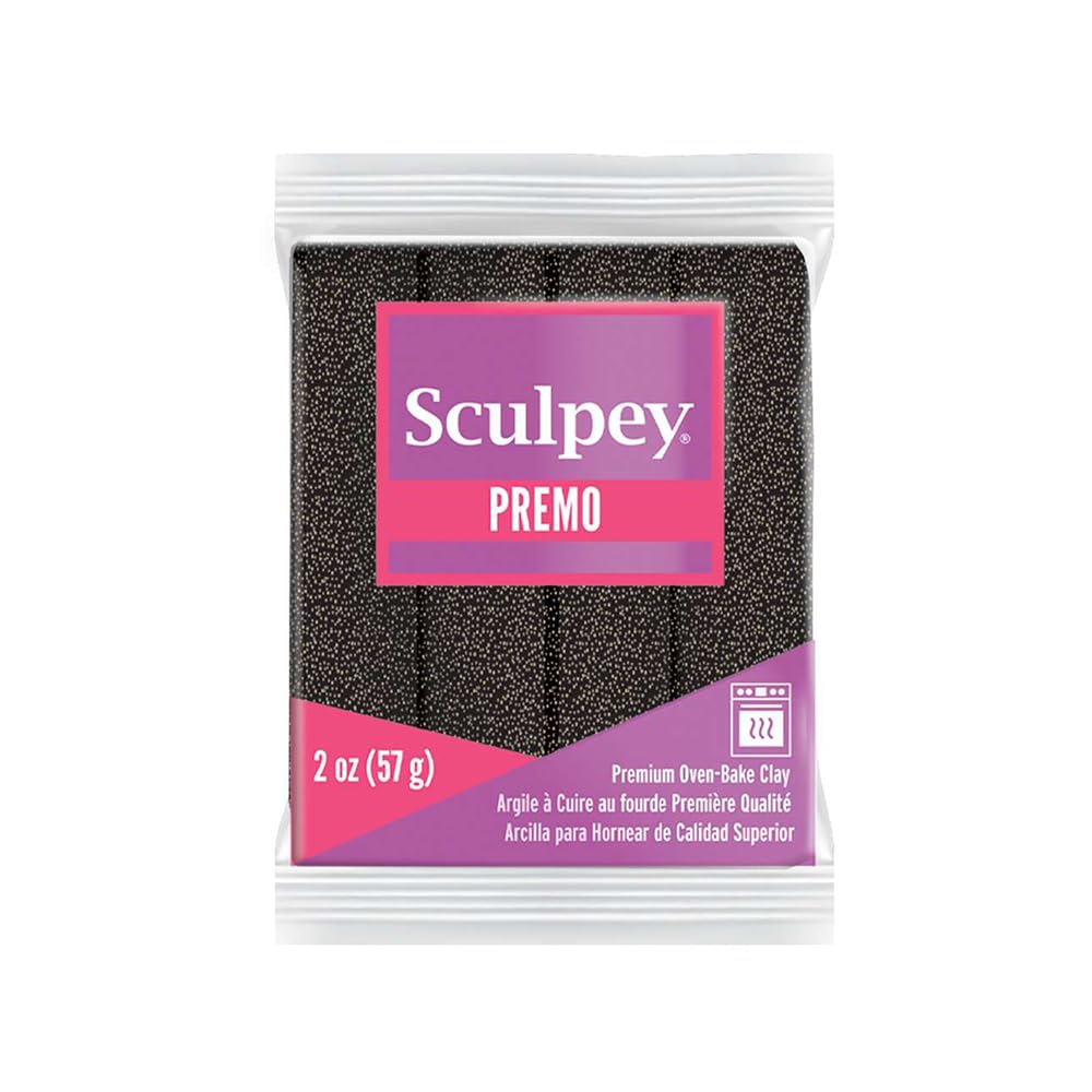 Sculpey PremoPolymer Oven-Bake Clay, Twinkle Twinkle Black Glitter, Non Toxic, 2 Oz. Bar, Great For Jewelry Making, Holiday,
