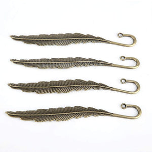 12pc Antique Tibetan Silver Carved Hook Bookmarks Handmade Office Stationery Gift
