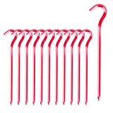 Tent Pegs - 12Pcs Aluminium Tent Stakes Pegs with Hook - 7 Hexagon Rod Stakes Nail Spike Garden Stakes Camping Pegs for Pitching