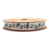 Homeford Black Musical Notes Cotton Ribbon, 5/8Inch, 10Yard