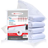 Guardmax Pillow Protector with Zipper Standard Size - (4 Pack) - Waterproof and Bed Bug Proof Pillow Covers - Pillow Cases Protect Against Allergens Dust Mites Bed Bugs and Liquid Spills.(20 X 26)-New