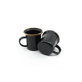 Barebones 5-Ounce Enamel Espresso Cup Set of 2 - Small Coffee Mug and Tea Cup - Stainless Steel Rim Camping Mug for Indoor and O