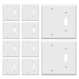 ENERLITES Combination Toggle Switch/Blank Device Wall Plate, Gloss Finish, Standard Size, 2-Gang 4.5 x 4.57Light Switch Cove