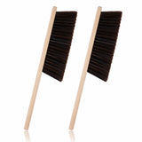 2 Pack Hand Broom Dust Brush, Soft Bristle Wooden Bench Brush for Cleaning