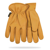 Kinco 198HK Lined Premium Grain Cowhide Driver with Palm Patch Premium Full Grain Cowhide Full Finger with Thermal Lining and 