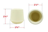 Shepherd Hardware 8756E Leg Tips 1-1/8-Inch Inside Diameter Rubber Chair Leg Caps, 24 Pack, White