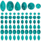 PH PandaHall 300pcs Synthetic Turquoise Cabochon 6 Shape Mini Flatback Gem