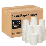 RACETOP 1000 pack 12 oz Disposable Coffee Cups, Hot Paper Cups Ideal for Party, Home, Office