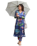 Anni Designer Women'S Rayon Viscose Straight Printed Kurta With Pant (Barish Blue-Vks02_Xl_Blue_X-Large),Blue,XL,,,