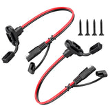 PAEKQ 12AWG SAE Power Socket Sidewall Port 12V Weatherproof Quick Connector Harness Panel Quick Mount Adapter Cable for Solar Ge