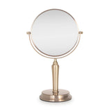 Zadro Anaheim 8.75Round Non-Lighted Makeup Mirror 5X 1X Magnifying Makeup Mirrors Rotating Head Makeup Mirror for Desk