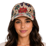 Vritraz WomenS Floral Baseball Cap | 3D Flower Embroidered Adjustable Cap For Women & Girls | Sun Protection Cap For Outdoor Tr