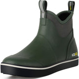 Kalkal Men's Deck Boots, Waterproof Fishing Rain Boots with High Traction, Men's Rubber Boots For Gardening Fishing Boating Camp
