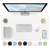 Bloss White Desk Mat, Mouse Pad, Waterproof Leather Desk Pad, Desk Matt for Desktop, Non-Slip Ccomputer Desk Protecor Mat for Of