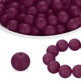 HARFINGTON 65Pcs Silicone Beads 15mm Round Rubber Focal Beads Bulk for Pens Keychain Bracelet Necklace DIY Crafts Making, Burgun