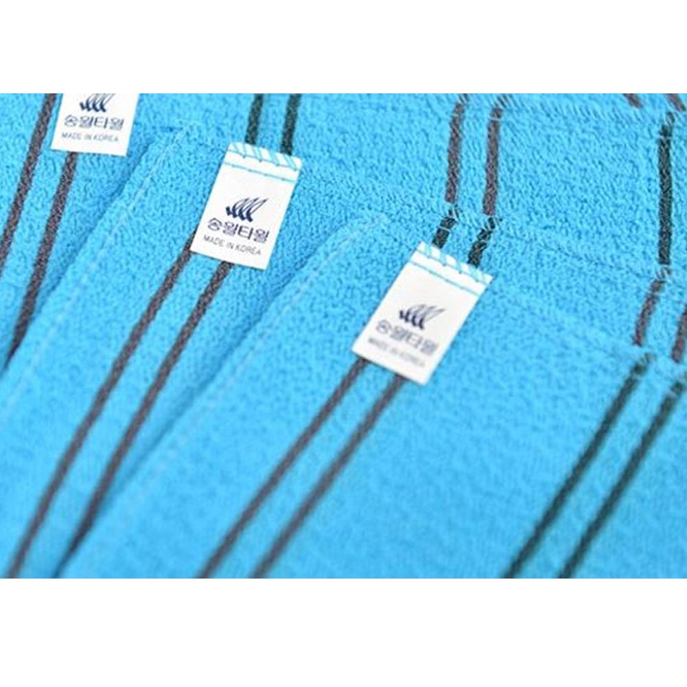 10 Pack SongWol Korean Beauty Skin Large Exfoliating Bath Shower Towel Gloves Scrub Wash Clothes Made in Korea Blue