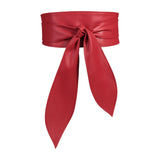 Zoomella WomenS Wide Waist Belts Boho Self Tie Wrap Belt For Dresses Sweater Clothes Red
