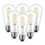 Lumiverse Edison Bulbs 60W Equivalent, Dimmable LED Light Bulbs, CRI 90+, Vintage E26 Lightbulbs, Natural White 4000K, ST19 ST58