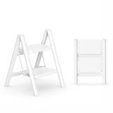 GameGem 2 Step Ladder Portable Folding Step Stool with Anti-Slip Pedal, Lightweight Stepladder Multi-Use for Home and Kitchen, S