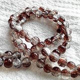 Beadingstation Strand of 140 Pcs 2-Tone Crackle Glass Round Beads 6mm (Coffee Brown)