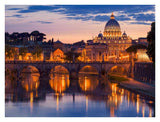 Night View At St. Peter'S Cathedral, Rome-Paper Art-34,,X26,,