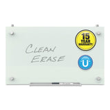 Quartet Whiteboard, Glass Dry Erase Board, Magnetic, 30 x 18, Infinity Frameless Mounting, White Surface, Accessory Tray, 1 Dr
