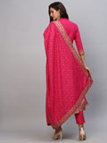 Gosriki Women'S Cotton Blend Solid Anarkali Kurta With Pant & Dupatta (Panchali-Rani-Gs_S_Pink_Small),Pink,,B0BSVD9LT2