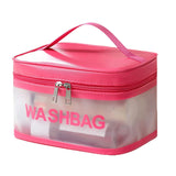 Nitevo Clear Travel Toiletries Bag Waterproof Large Capacity Double Zipper Pvc Portable Organiser Case Carry Pouch For Women Bus