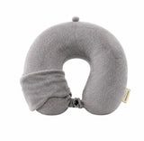 Divcoll Trurest Travel Neck Pillow With Detachable Eye Mask, Memory Foam, 360 Neck & Chin Support, Plush Fabric, Lightweight